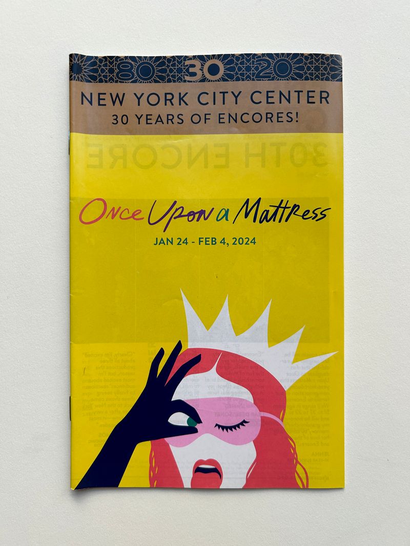 ONCE UPON A MATTRESS Playbill (City Center - Encores!, 2024)