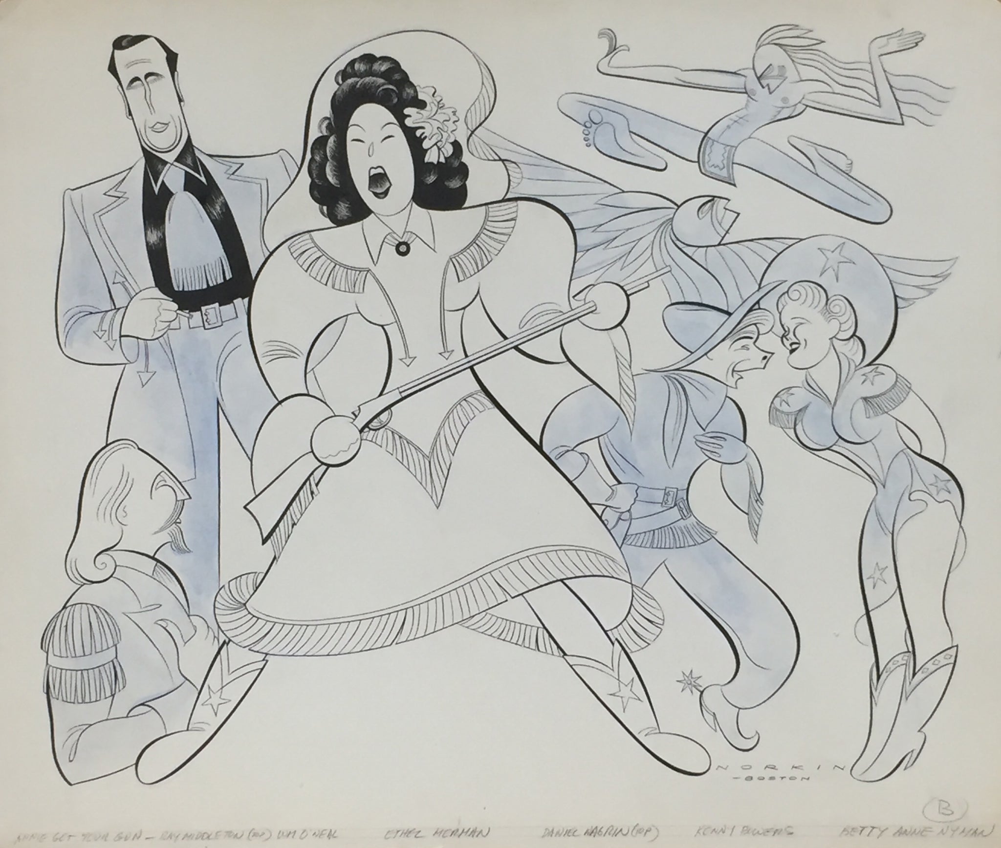 Sam Norkin Original "Annie Get Your Gun' Sketch
