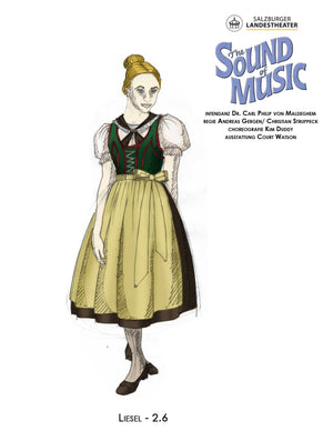 "The Sound Of Music" Liesel Costume Sketch By Court Watson