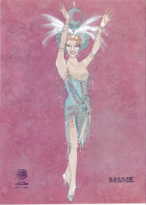 MAME “The Man in the Moon” Original Costume Sketch by Gregg Barnes
