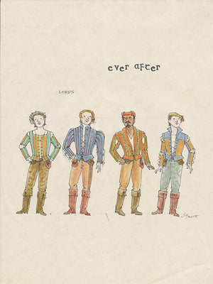 EVER AFTER - 'Lords Ensemble' No 1 Original Costume Sketch  by Jess Goldstein