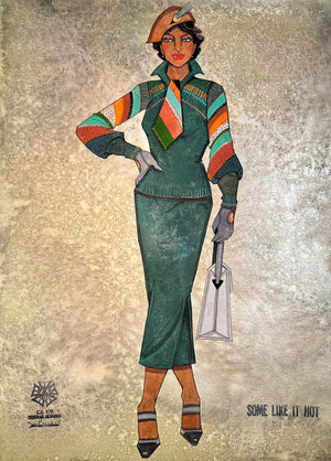 SOME LIKE IT HOT - Female Ensemble Chicago Train - Original Costume Sketch by Gregg Barnes