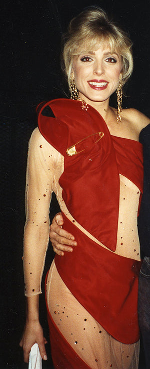 Marla Maples "Ribbon Dress" worn at Broadway Bares designed by Bobby Pearce