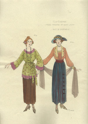 LA RONDINE - Female Ensemble No. 41, 42 Costume Sketch by Jess Goldstein