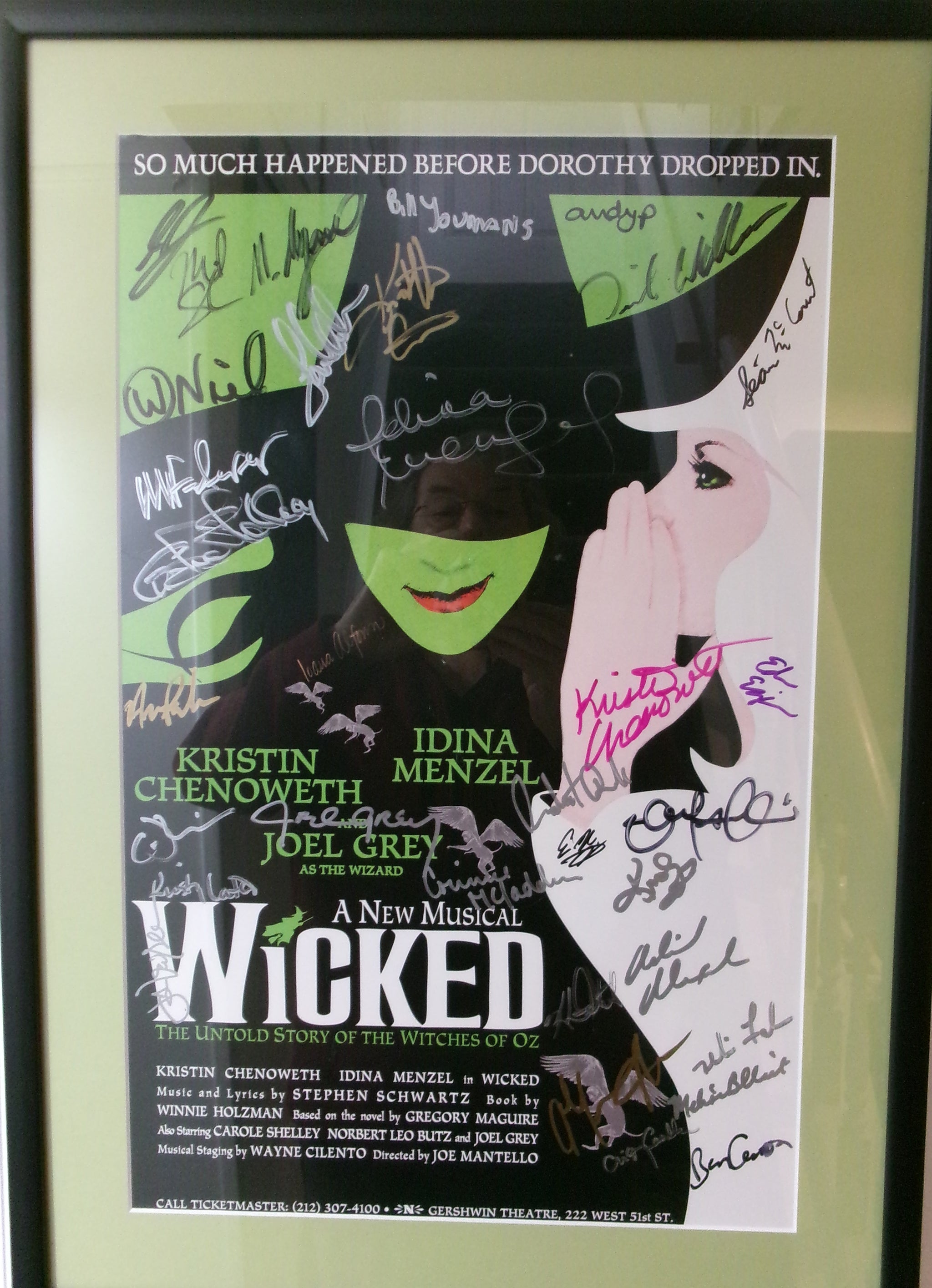 WICKED Broadway Windowcard Poster 2003 Original Broadway Cast Signed wicked-broadway-windowcard-poster-2003-original-broadway-cast-signed