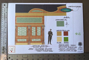 A GENTLEMAN'S GUIDE TO LOVE AND MURDER - Upstage Portal Color elevation by Todd Potter
