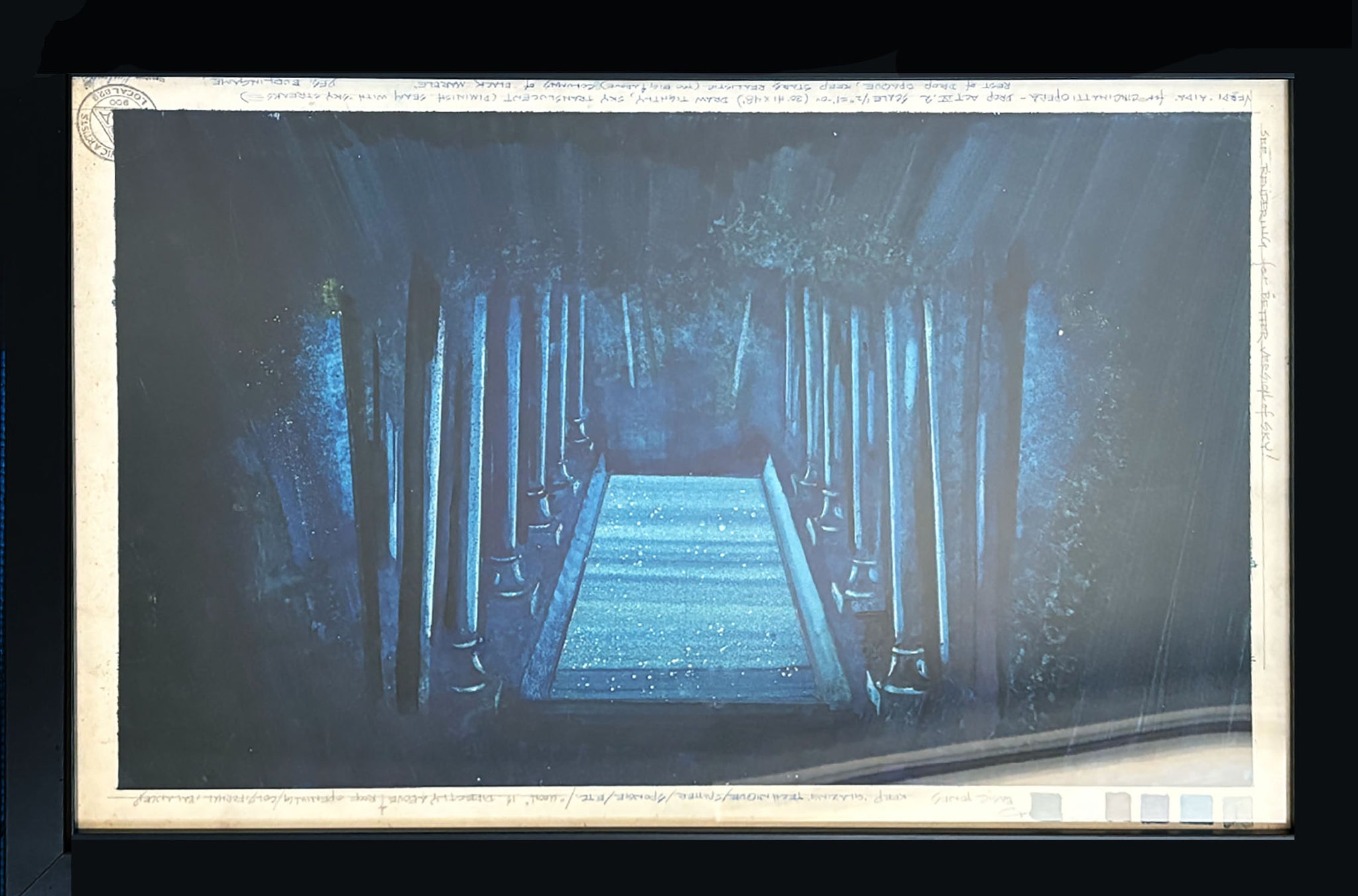 AIDA Set Rendering by Lloyd Burlingame for Cincinnati Opera Company(1973)