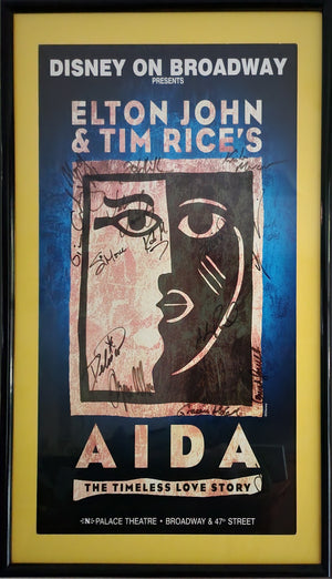 Signed Poster - Elton John & Tim Rice's AIDA - Autographed by Broadway Cast