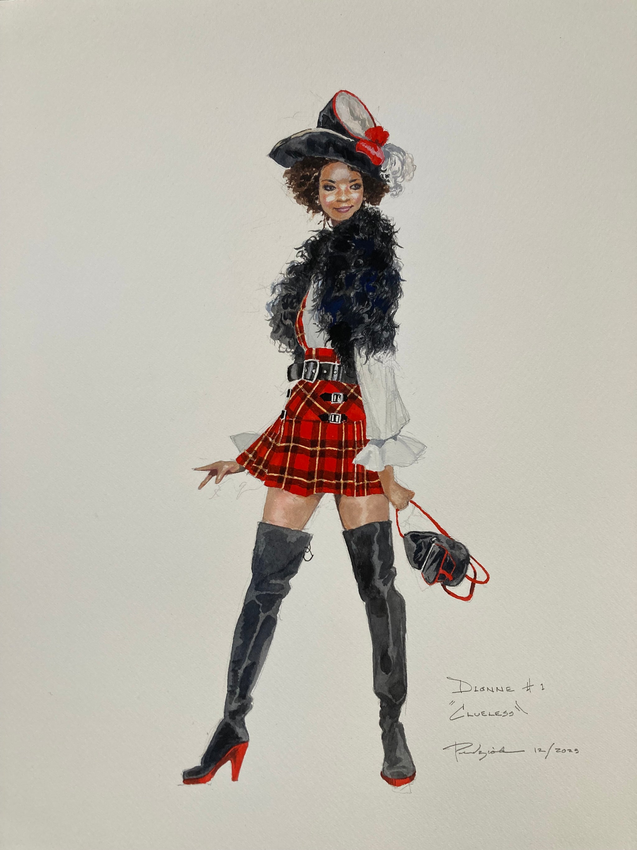 CLUELESS Costume Sketch "Dionne #1" by Robert Perdziola, Signed