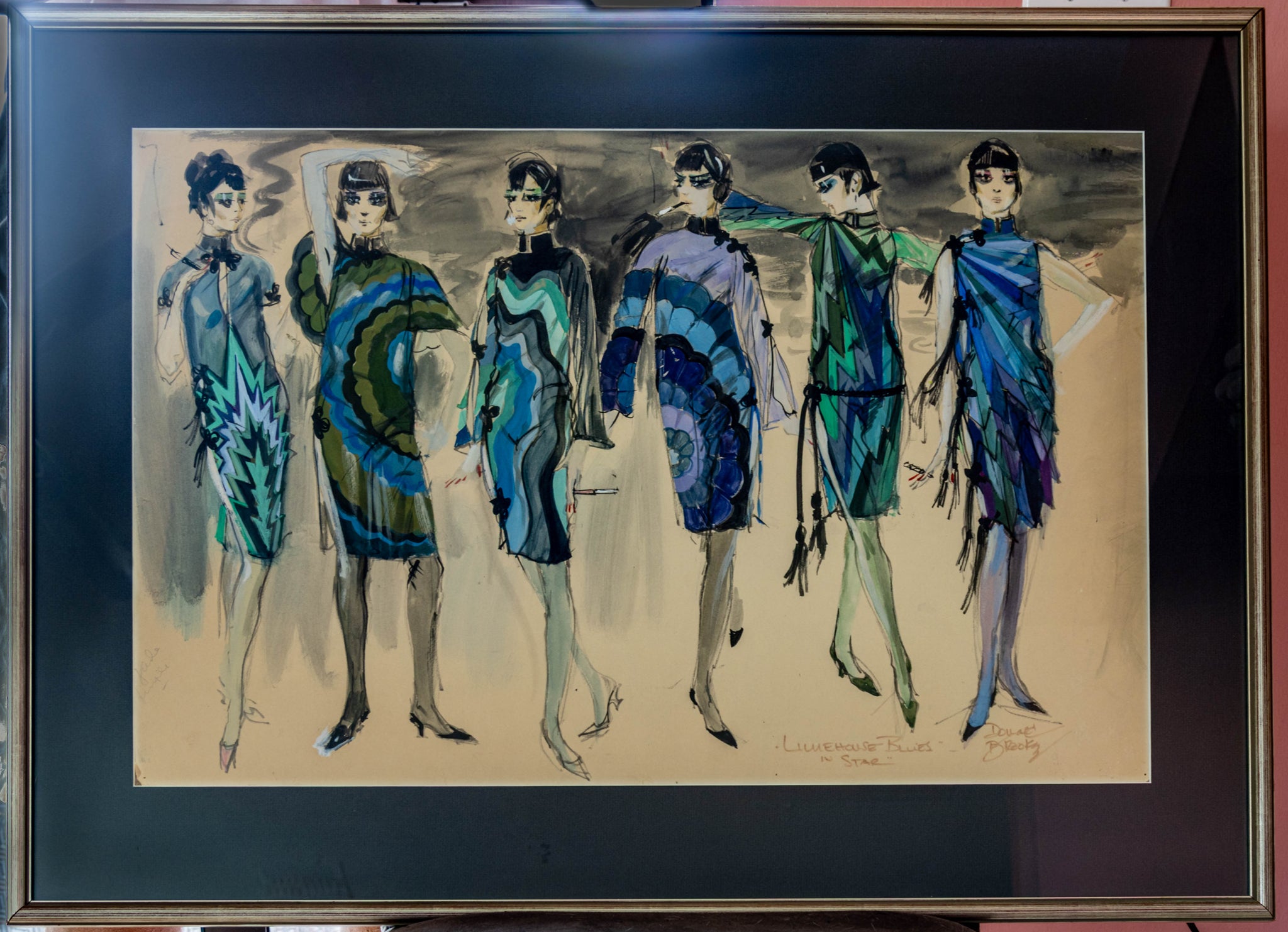 "Limehouse Blues" Costume Sketch from STAR! (1968) signed by Donald Brooks