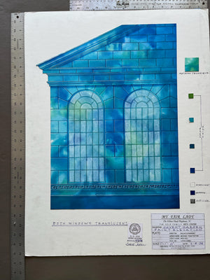 MY FAIR LADY - Covent Garden hand painted color elevation (both windows) by Todd Potter