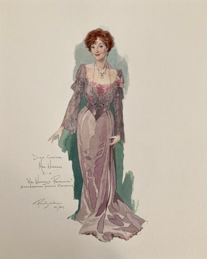 MRS. WARREN'S PROFESSION - Costume sketch for Dixie Carter, Shakespeare Theatre