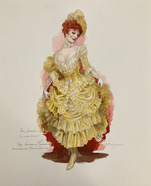 MRS. WARREN'S PROFESSION - "Gilded Cage" Costume Sketch by Robert Perdziola