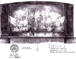 SYLVIA - Original Pencil Sketch "The Park"  by  Todd  Potter