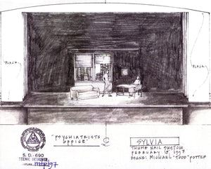 SYLVIA Original Pencil Sketch of "Psychiatrist Office" by Todd Potter