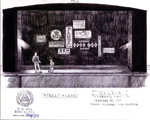 SYLVIA - Original Pencil sketch of "Street Scene" by Todd Potter