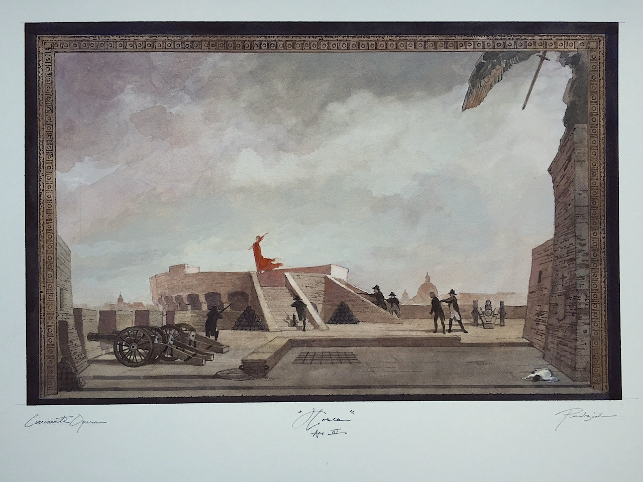 TOSCA, Act III, Cincinnati Opera - Set Sketch by Robert Perdziola, Signed (2025)