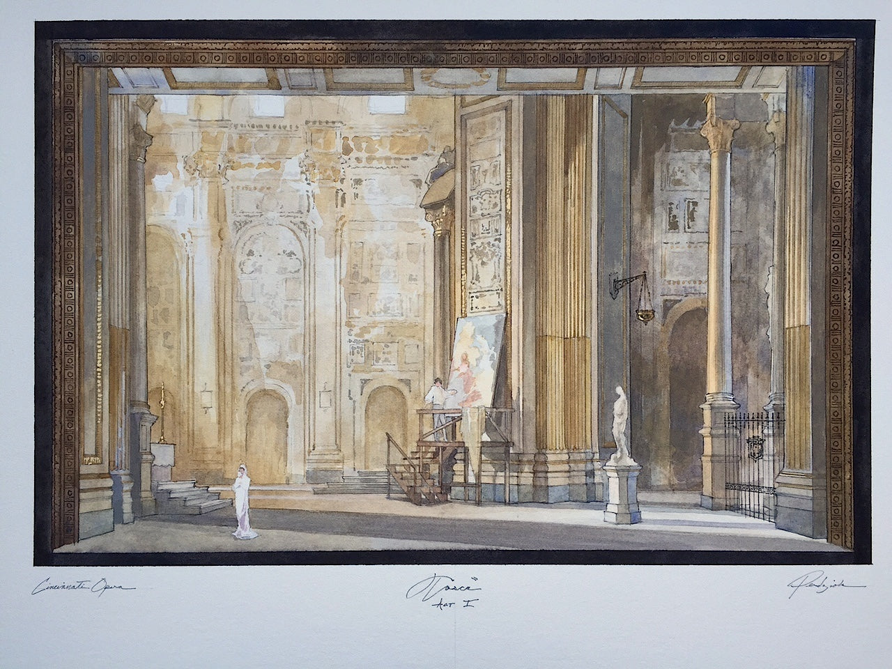 TOSCA, Act I, Cincinnati Opera - Set Sketch by Robert Perdziola, Signed (2025)