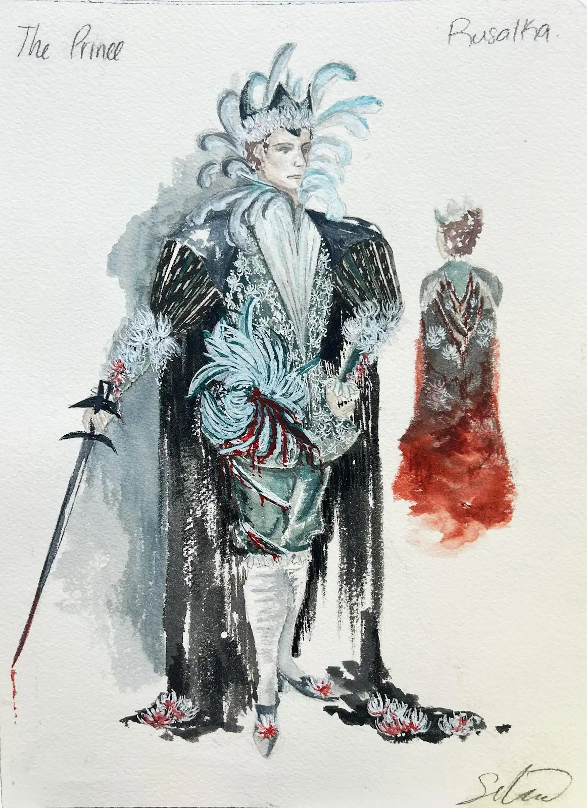 RUSALKA "The Prince" - Signed Costume Rendering by Selina Jia