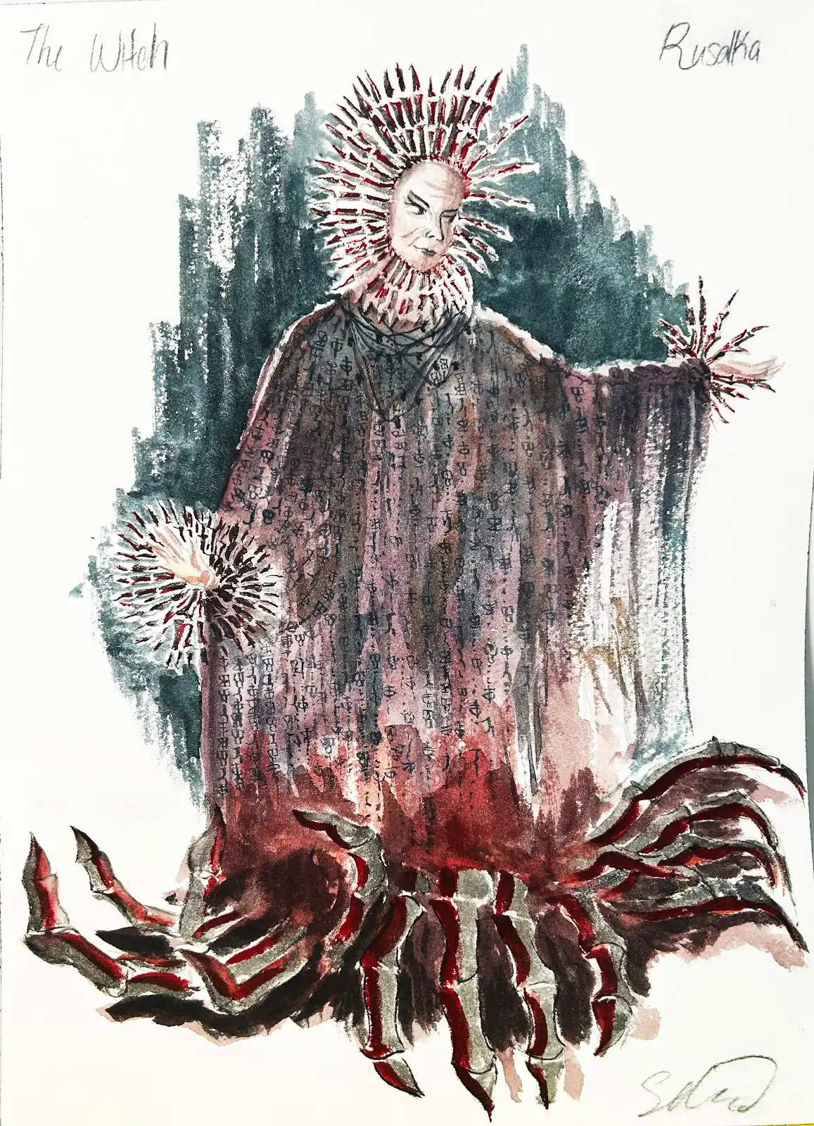 RUSALKA "The Witch" - Signed Costume Rendering by Selina Jia