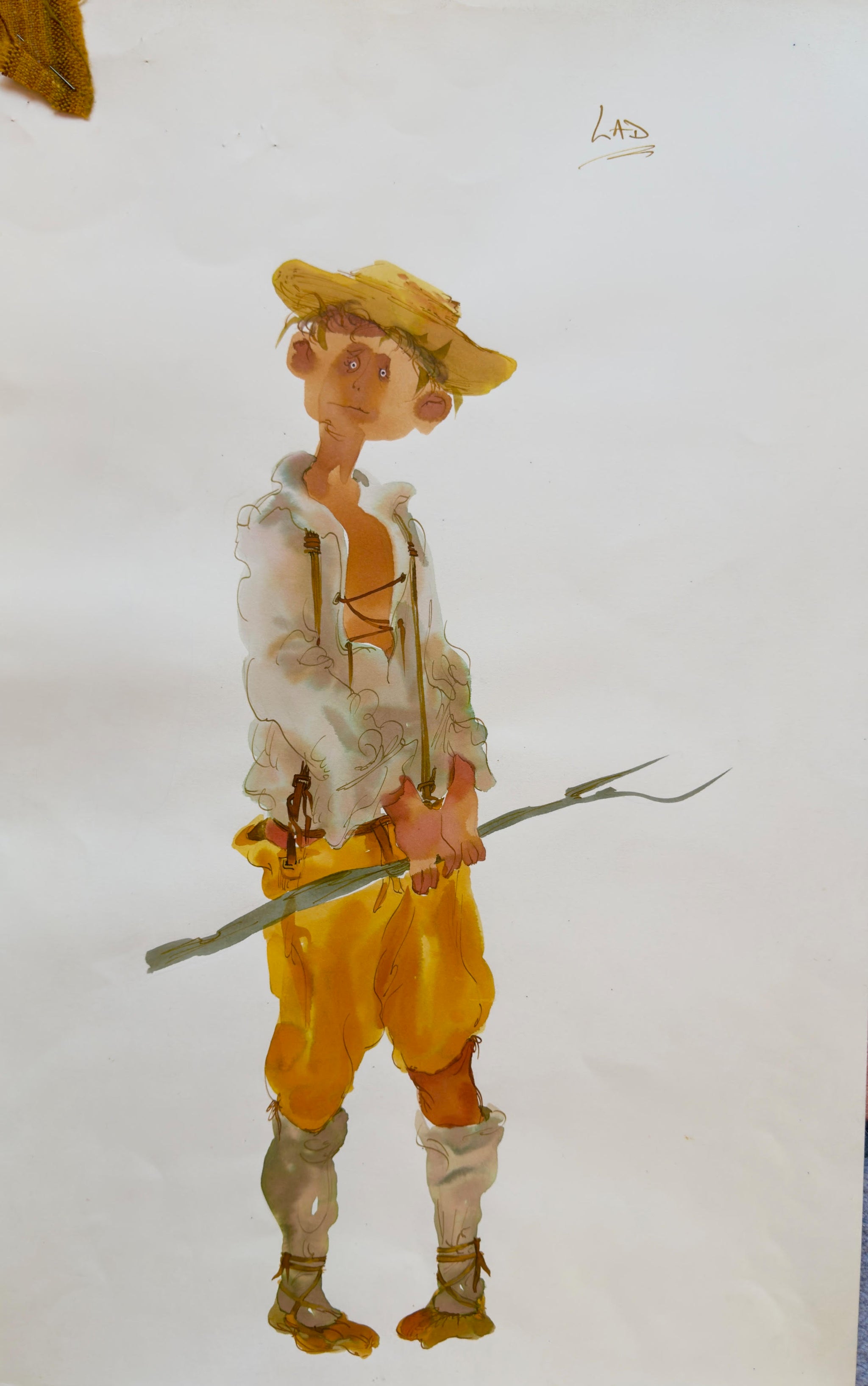 Tony Walton's LAD Costume Rendering for THE TRAVAILS OF SANCHO PANZA