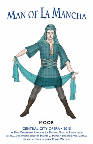 "Man Of La Mancha" Male Moor Costume Sketch By Court Watson