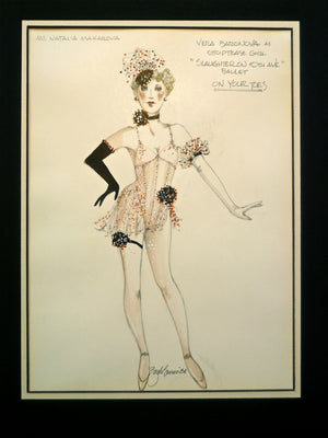 Orig.Watercolor "On Your Toes" Makarova Costume   By Zack Brown
