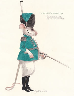 Original Watercolor "Nutcracker" Mouse Infantry By Zack Brown