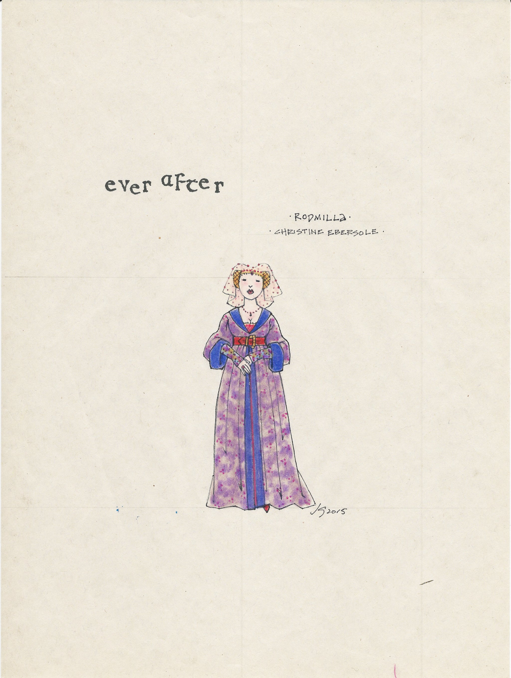 EVER AFTER- Christine Ebersole as 'Rodmilla' Original sketch by Jess Goldstein