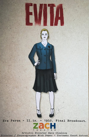 "Evita" Evita Costume Sketch By Court Watson