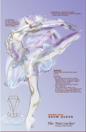 'Snow Queen" Cincinnati Ballet Costume Sketch, Carrie Robbins