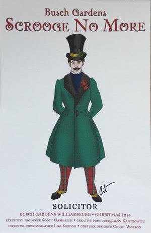 "Scrooge No More" Solicitor Costume Sketch By Court Watson