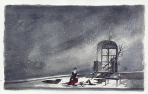 Original Watercolor Set Sketch  For "Werther" By Zack Brown
