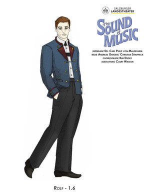 'The Sound Of Music" Rolf Costume Sketch By Court Watson