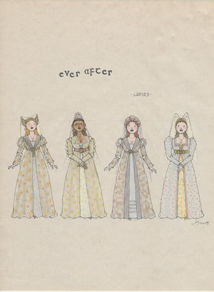 EVER AFTER -  'Ladies Ensemble' No 1 Original Costume Sketch  by Jess Goldstein