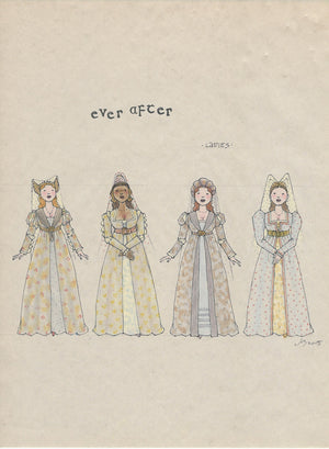 EVER AFTER -  'Ladies Ensemble' No 1 Original Costume Sketch  by Jess Goldstein