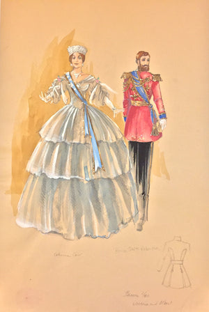 Theoni Aldredge Original "Barnum" Sketch - Victoria And Albert