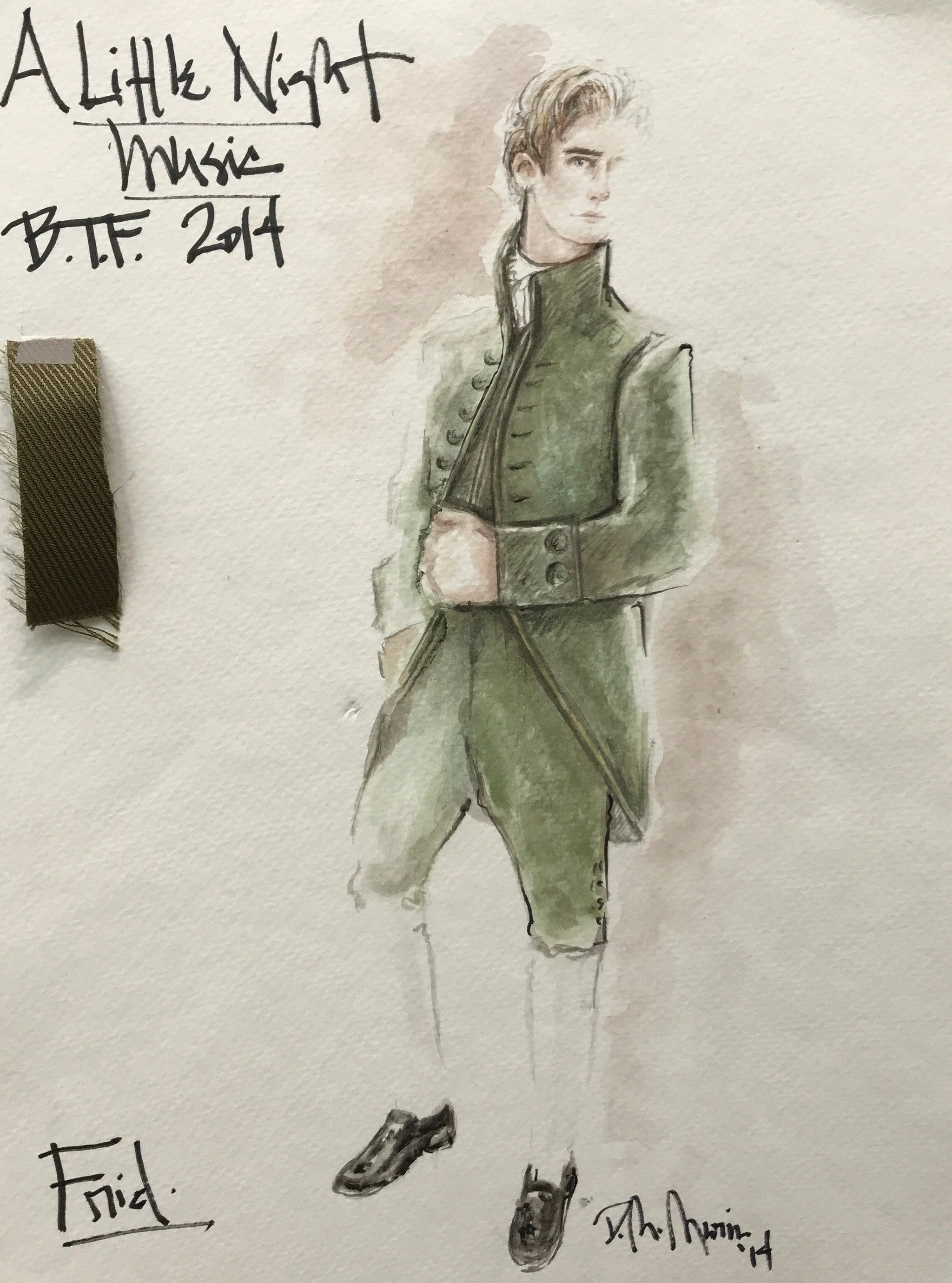 A LITTLE NIGHT MUSIC - Frid Costume sketch by David Murin
