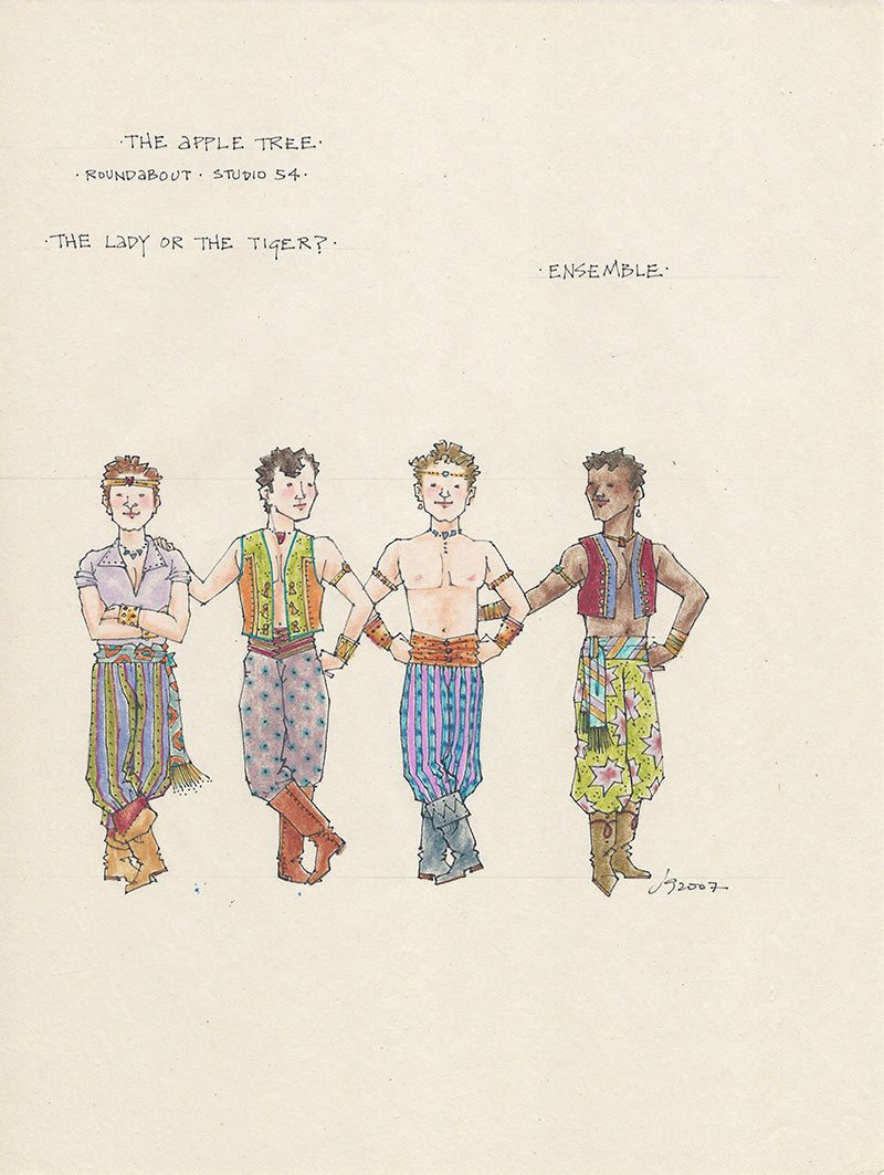 THE APPLE TREE  - 2nd Male Ensemble Original costume sketch by Jess Goldstein