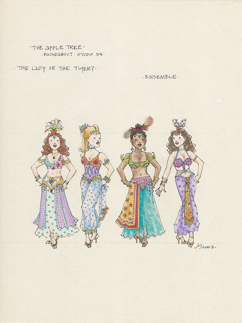 THE APPLE TREE - Female Ensemble Original Costume Sketch by Jess Goldstein