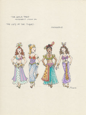 THE APPLE TREE - Female Ensemble Original Costume Sketch by Jess Goldstein