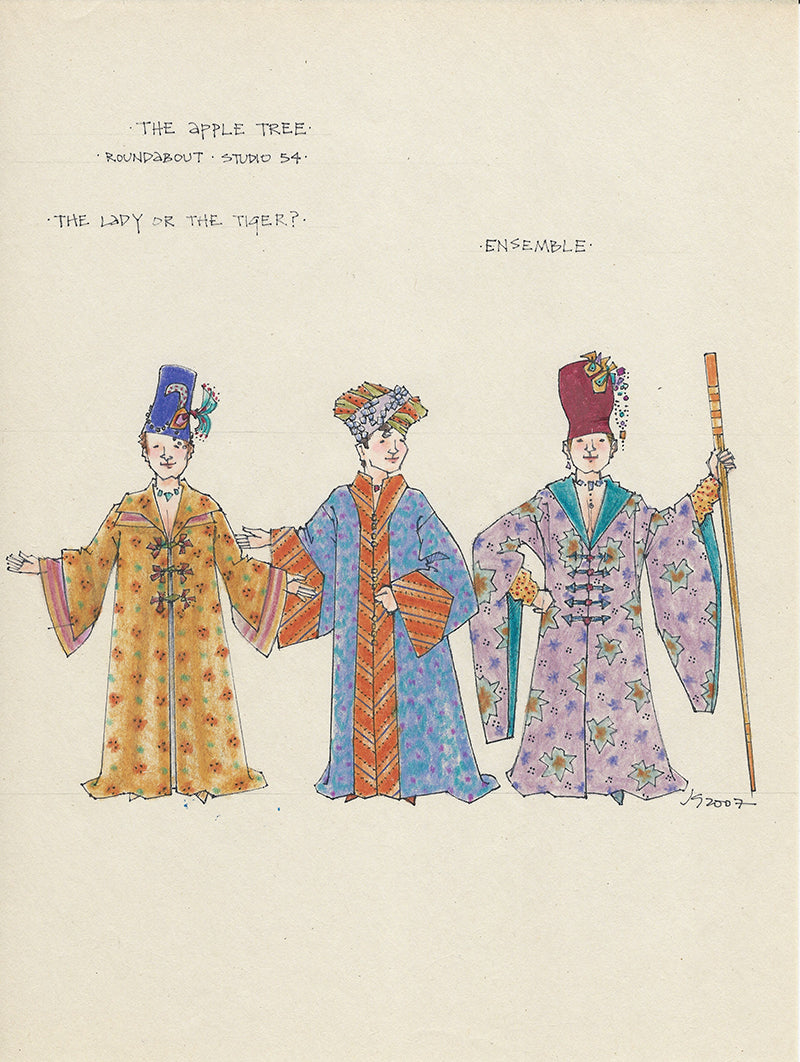 THE APPLE TREE - 1st Male Ensemble Original Costume Sketch by Jess Goldstein