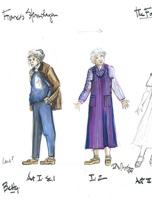 Frances Sternagen in THE FOREIGNER, Costume sketch by David Murin
