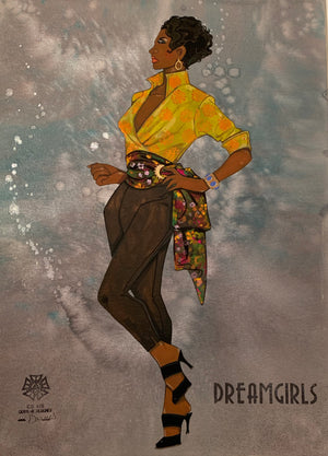 Dreamgirls Female Ensemble Original Costume Sketch by Gregg Barnes