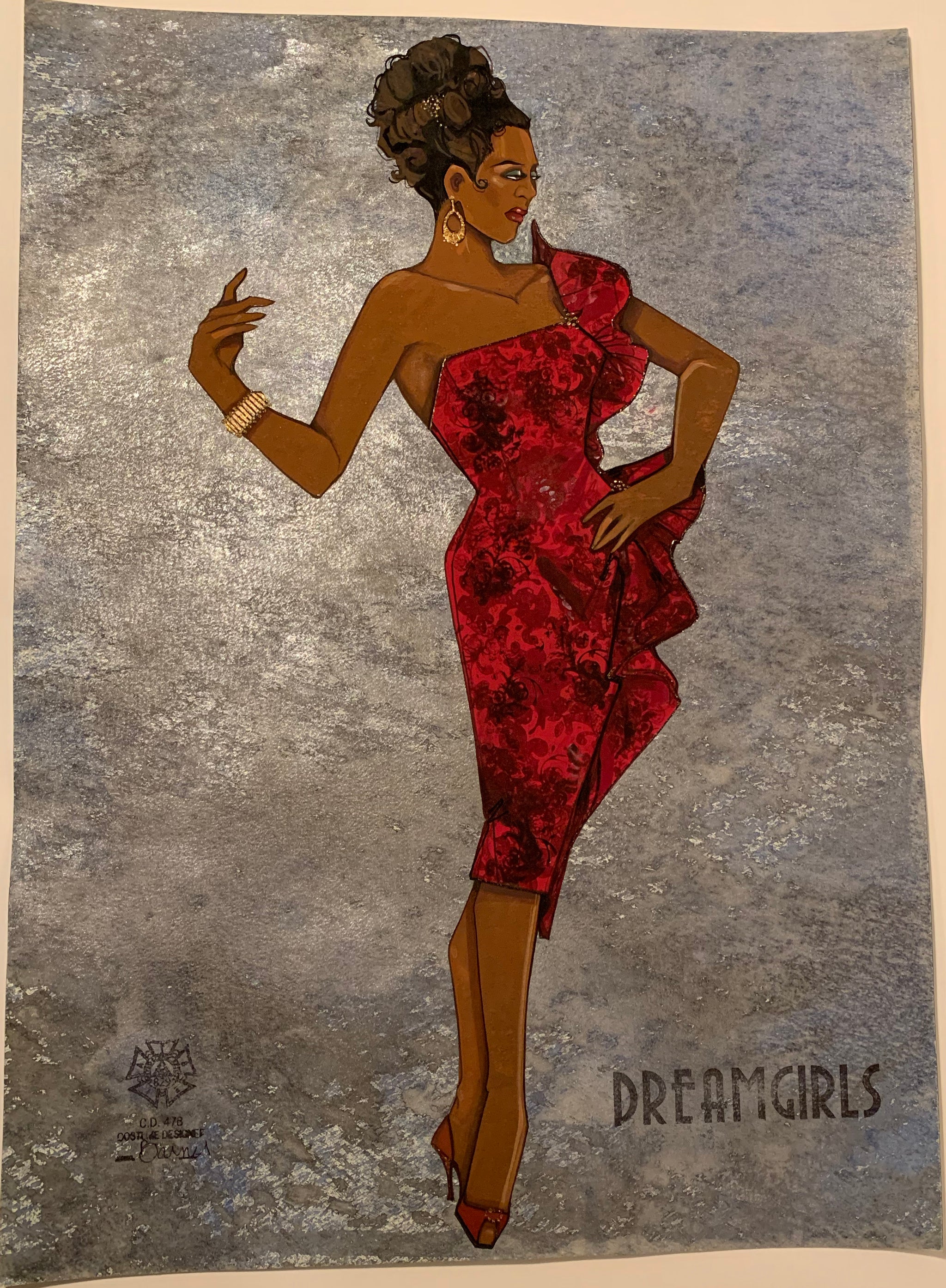 Dreamgirls Female Ensemble Original Costume Sketch by Gregg Barnes