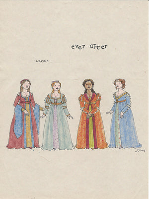 EVER AFTER - 'Ladies Ensemble'  No 2 Original Costume Sketch by Jess Goldstein