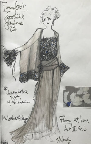 Leslie Kritzer in FUNNY GIRL, Costume Sketch by David Murin, 'Fanny at Home Dress'