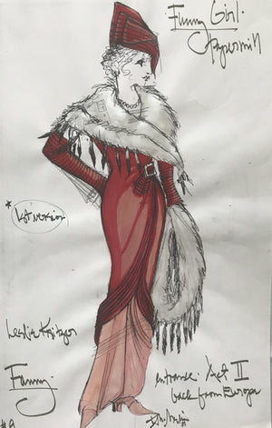 Leslie Kritzer in FUNNY GIRL, Costume Sketch by David Murin, 'Back from Europe, 1st Version'