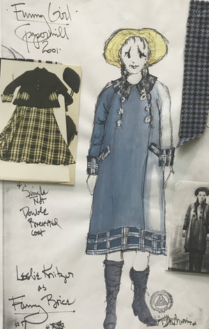 Leslie Kritzer in FUNNY GIRL Costume sketch by David Murin. 'Fanny in Coat'
