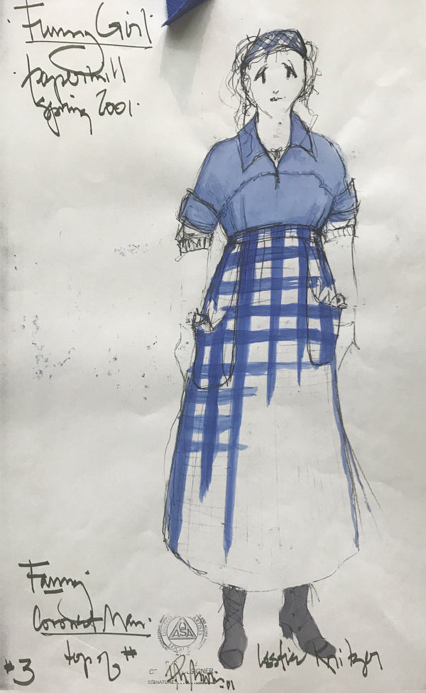 Leslie Kritzer in FUNNY GIRL, Costume sketch by David Murin,